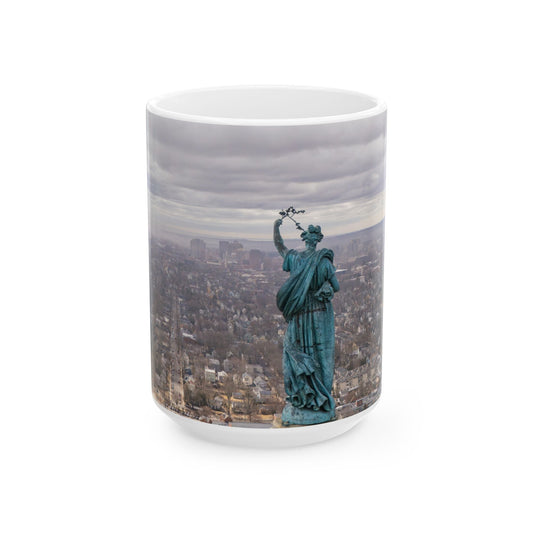 East Rock Angel of Peace Mug- Perfect Gift for people that love New Haven and Coffee