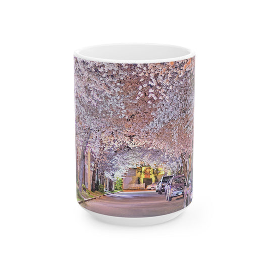 Hughes Place Cherry Blossom Mug- Perfect Gift for people that love New Haven and Coffee