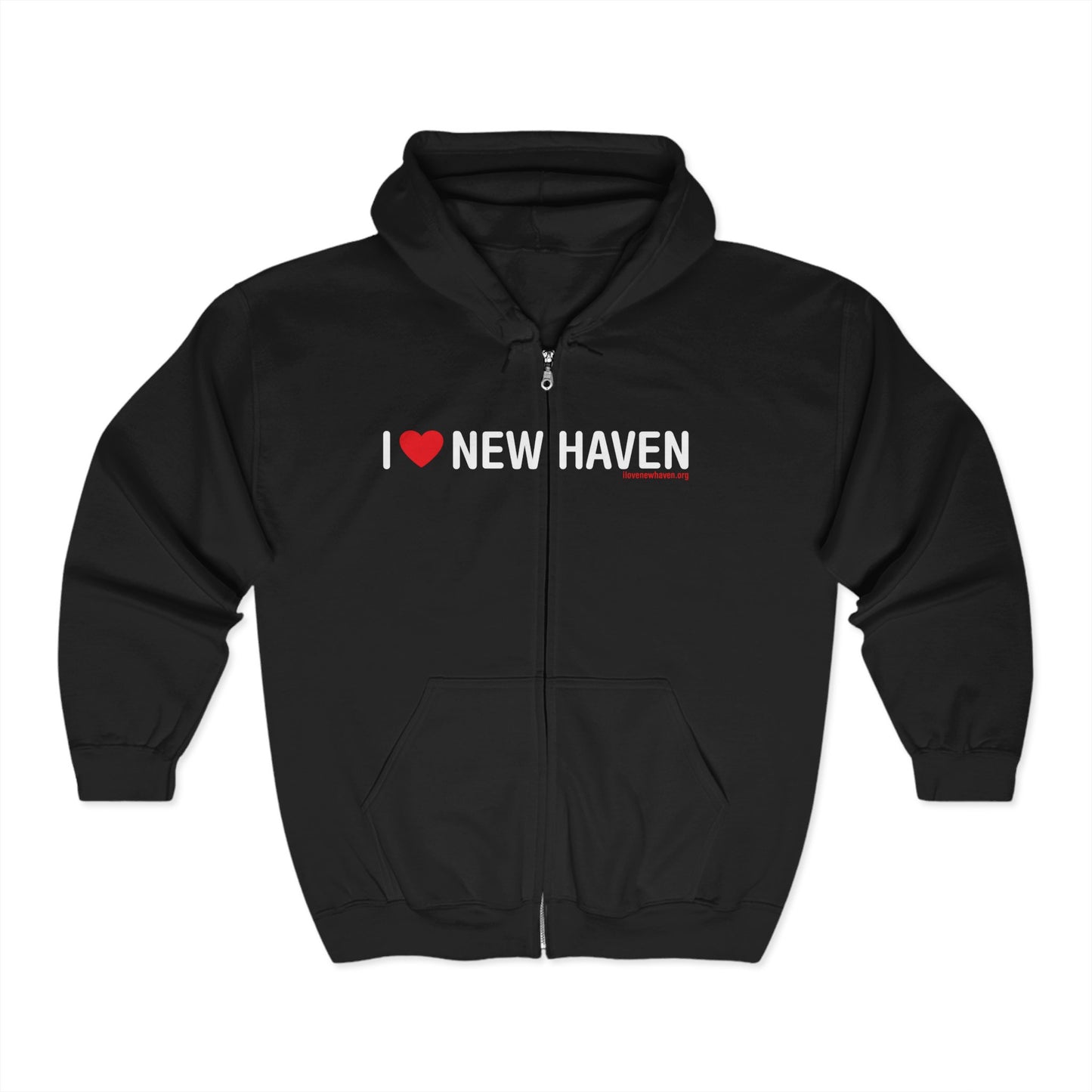 I Love New Haven Heavy Blend™ Full Zip Hooded Sweatshirt