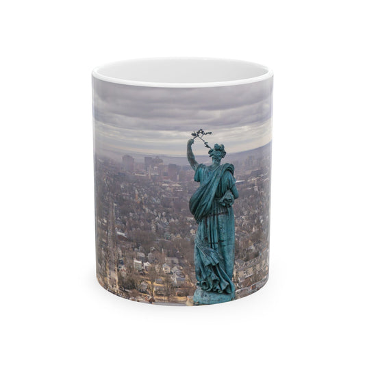 East Rock Angel of Peace Mug- Perfect Gift for people that love New Haven and Coffee