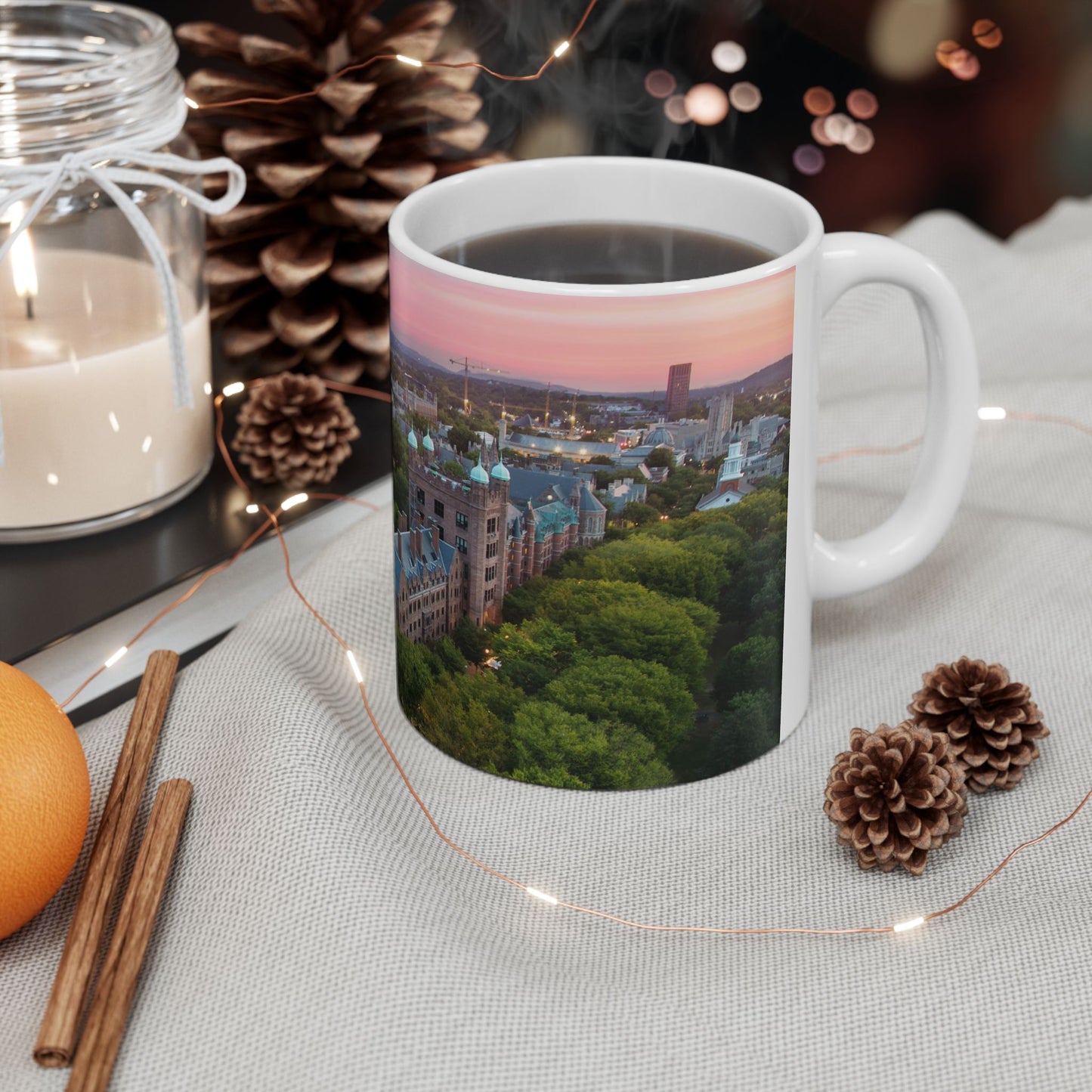 Yale Campus Sunrise Mug- Perfect Gift for people that love New Haven and Coffee